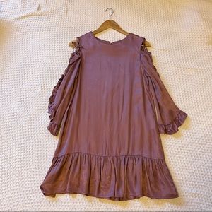 Flowy mini dress from Zara in dark mauve (size 13-14Y but fits US 0)
